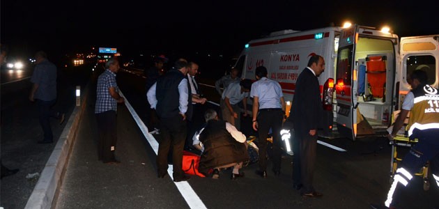 Konya’da otomobilin çarptığı kadın yaralandı