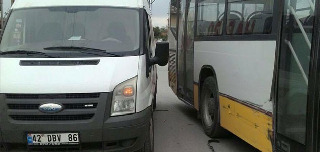 Konya’da belediye otobüsü kaza yaptı: 1 yaralı