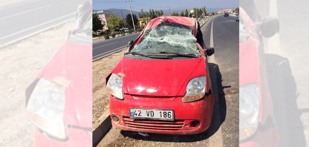 Konya’da otomobil devrildi: 5 yaralı