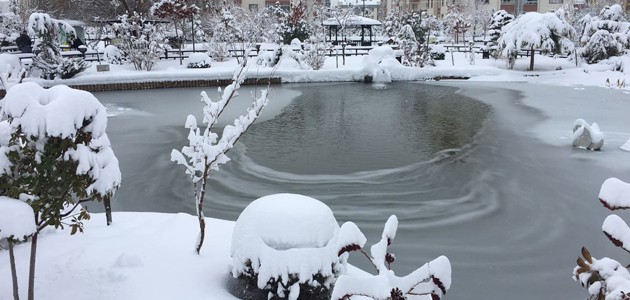 Japon Parkı’ndan doyumsuz ’kar’ kareleri!