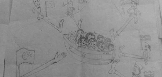 Suriyeli çocuğun çizdiği resim duygulandırdı