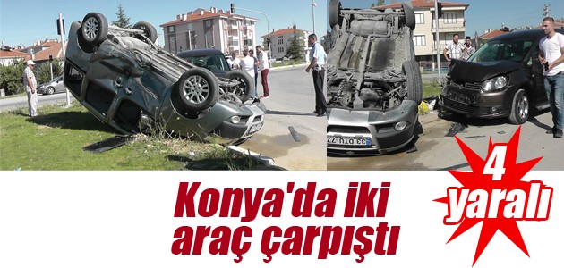 Konya’da iki araç çarpıştı: 4 yaralı