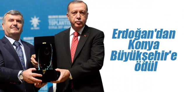 Cumhurbaşkanı Erdoğan’dan Konya Büyükşehir’e ödül