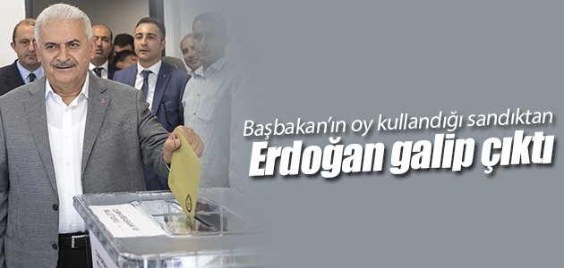 Başbakan Yıldırım’ın oy kullandığı sandıktan Erdoğan galip çıktı