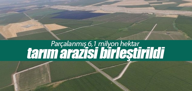 Parçalanmış 6,1 milyon hektar tarım arazisi birleştirildi