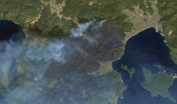 Göktürk uyduları, Manavgat ve Marmaris’teki orman yangınlarını uzaydan görüntüledi
