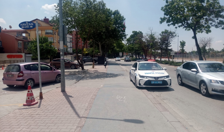 Konya'da bisiklet yollarında hatalı park denetimi