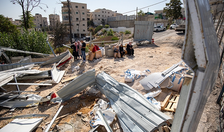 İsrail güçleri Doğu Kudüs'te Filistinlilere ait bir yapıyı yıktı