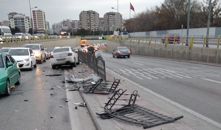 Konya’da 4 aracın karıştığı trafik kazasında 1 kişi yaralandı