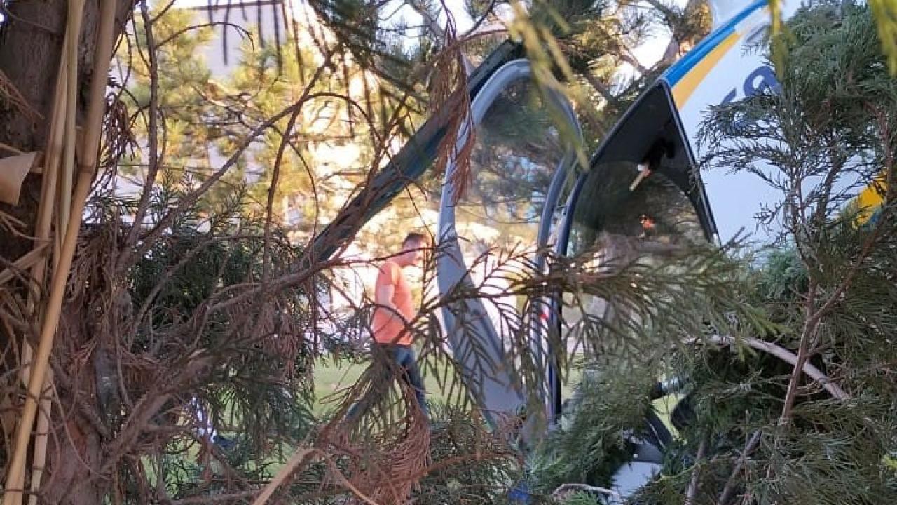 Afyonkarahisar’da iniş sırasında ağaçlara takılan helikopter düştü
