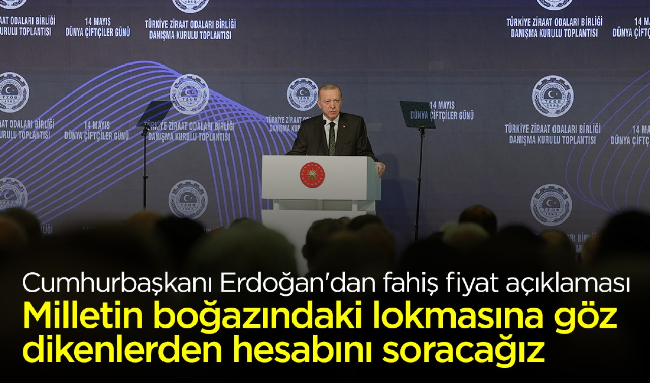 Cumhurbaşkanı Erdoğan'dan fahiş fiyat açıklaması: Milletin boğazındaki lokmasına göz dikenlerden hesabını soracağız