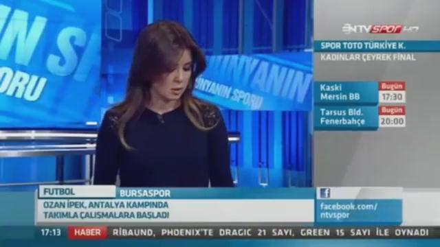 NTV Spor spikerinin zor anları!