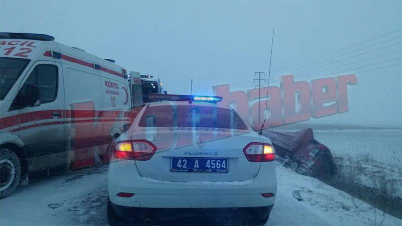 Konya-Karapınar yolunda trafik kazası