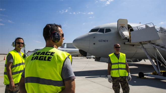  Konya'dan kalkan HİK uçağı NATO toplantısının güvenliğini sağladı 
