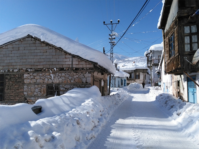 Bozkır Dereköy’den kar manzaraları