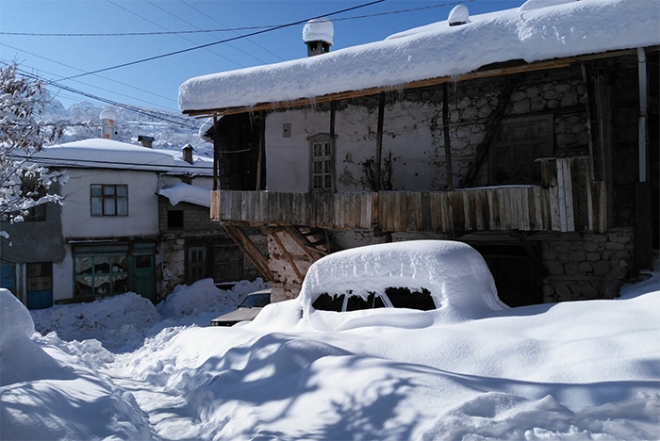 Bozkır Dereköy’den kar manzaraları