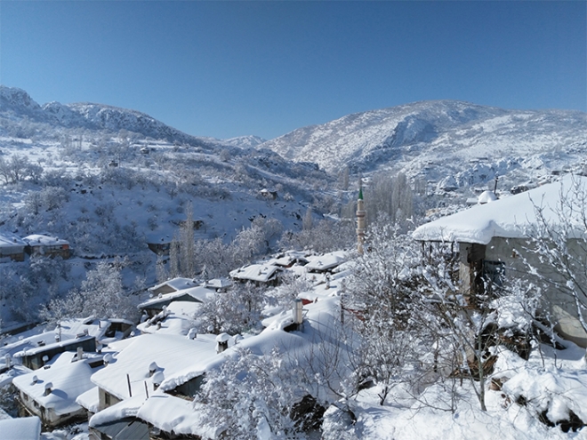 Bozkır Dereköy’den kar manzaraları