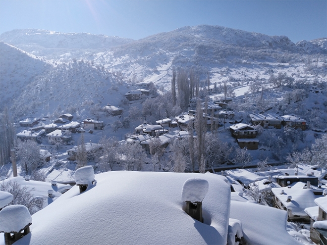 Bozkır Dereköy’den kar manzaraları