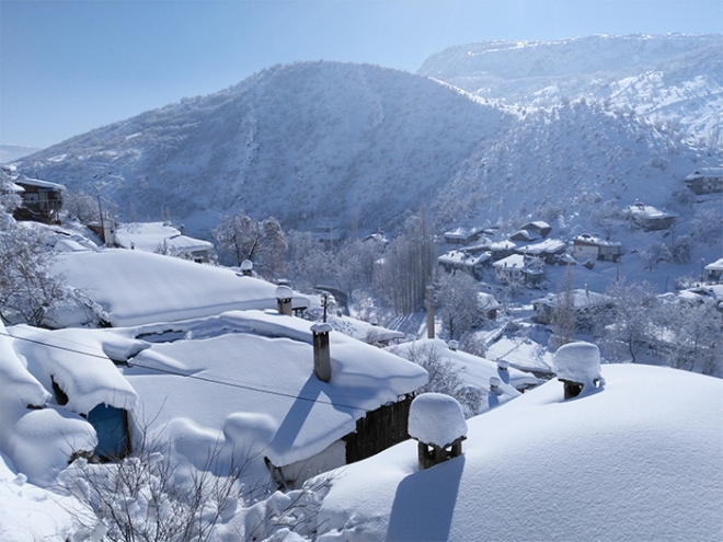 Bozkır Dereköy’den kar manzaraları