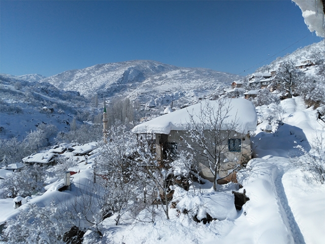 Bozkır Dereköy’den kar manzaraları