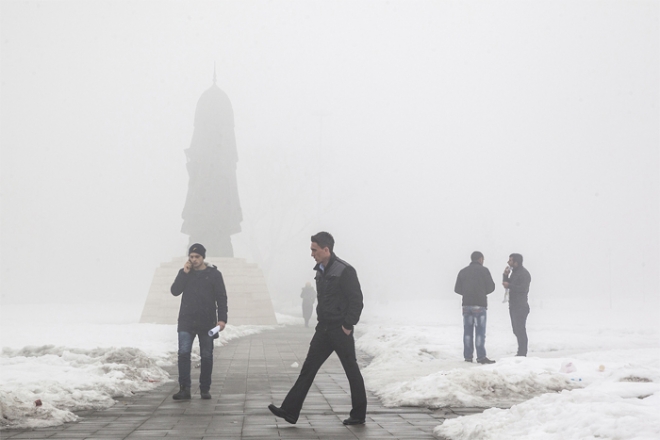 Konya’da kent merkezinde sis etkili oldu