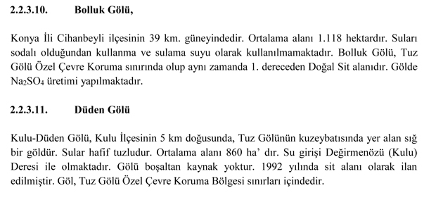 Göller ve Sulak Alanlar Eylem Planı Genelgesinde Konya