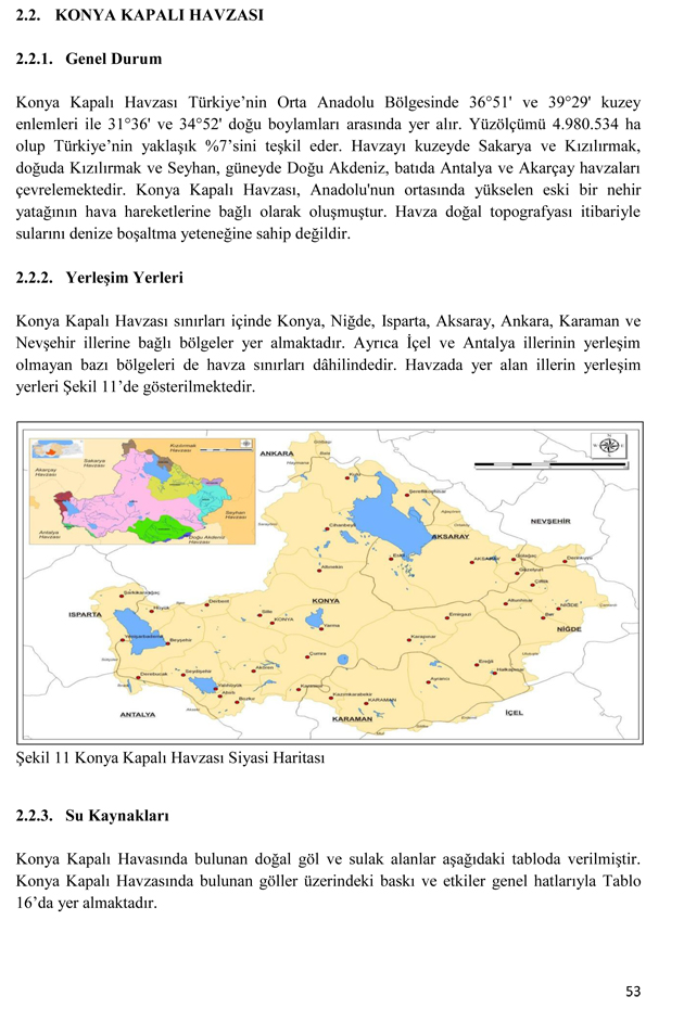 Göller ve Sulak Alanlar Eylem Planı Genelgesinde Konya