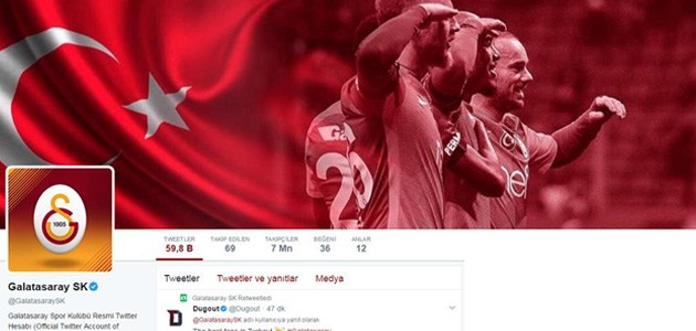 Twitter’da lider Galatasaray