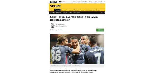 Cenk Tosun rekor fiyatla Everton'da!