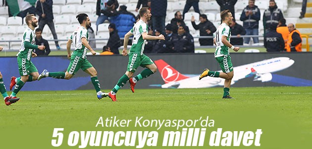 Atiker Konyaspor’da 5 oyuncuya milli davet