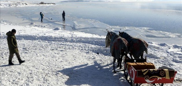 Doğu Anadolu’nun en büyük ikinci gölü dondu