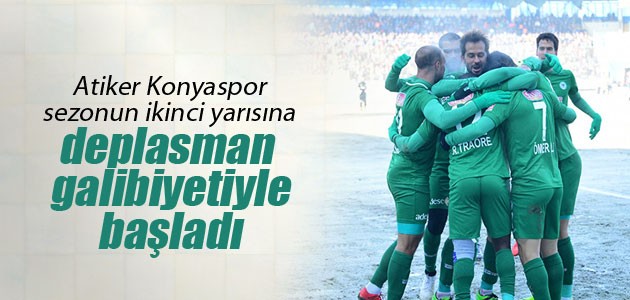 Atiker Konyaspor sezonun ikinci yarısına deplasman galibiyetiyle başladı