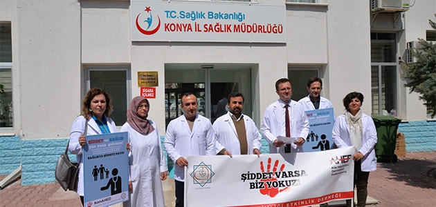 Konya’da aile hekimleri sağlıkta şiddeti protesto etti