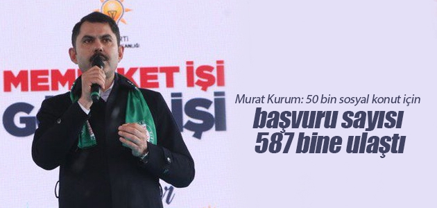 Murat Kurum: 50 bin sosyal konut için başvuru sayısı 587 bine ulaştı