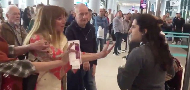 Kadın yolcunun havalimanı çalışanına hakareti tepki çekti