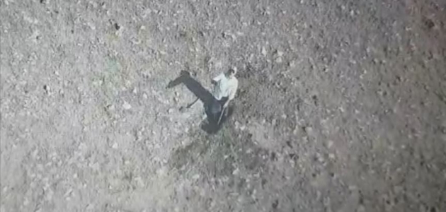 Jandarmaya ait ’drone’u taşlayan defineci yakalandı