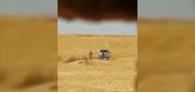 YPG/PKK’lı teröristler sivillere ait arazileri ateşe verirken görüntülendi