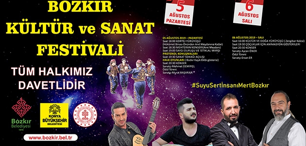 Bozkır’da “Kültür ve Sanat Festivali“ düzenlenecek