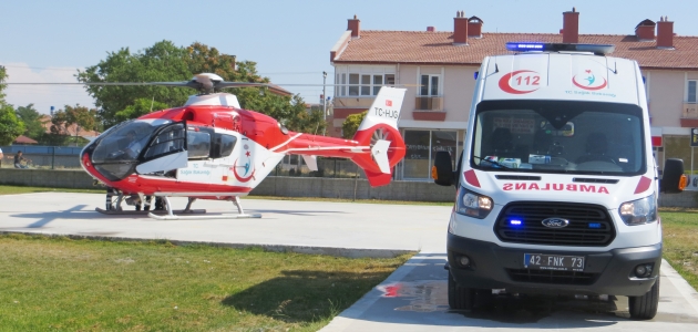 Konya’da hava ambulansı 15 günlük Yiğit için havalandı