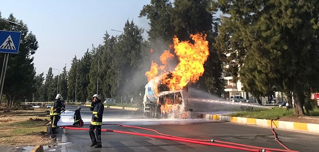 Antalya’da LPG tankerinde yangın