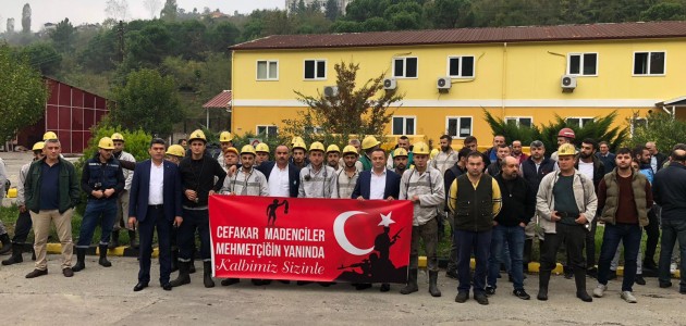 Madencilerden Mehmetçik’e destek