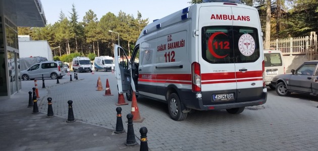 Konya’da ekim mibzerinin altında kalan kişi hastanelik oldu