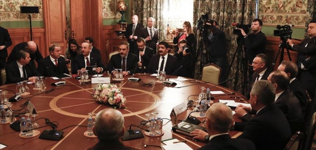 Çavuşoğlu ve Akar’ın Rus mevkidaşları ile Libya konulu toplantısı başladı