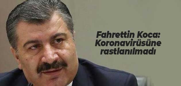 Sağlık Bakanı Fahrettin Koca: Koronavirüsüne rastlanılmadı