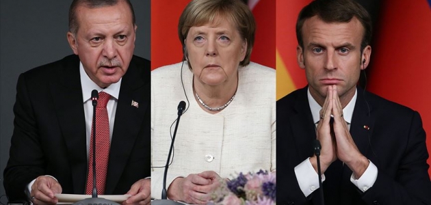 Cumhurbaşkanı Erdoğan, Macron ve Merkel ile görüştü