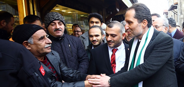 Yeniden Refah Partisi Genel Başkanı Erbakan’dan Konya’da esnaf ziyareti