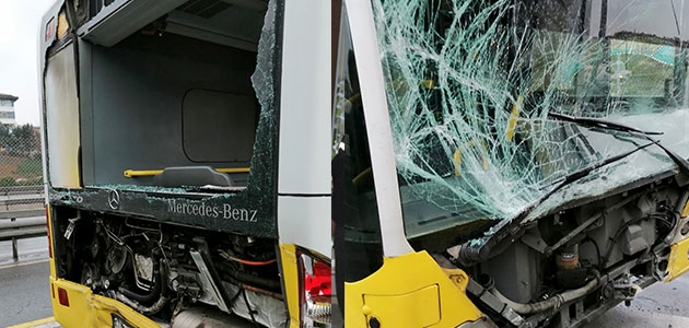 İki metrobüs çarpıştı: 10 yaralı