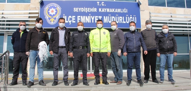 Seydişehir’de polis ve jandarmaya maske desteği