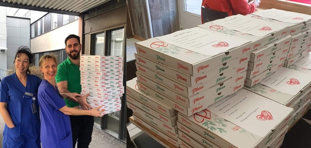 İsveç’te sağlık çalışanlarına pizza ikram eden Konyalı!