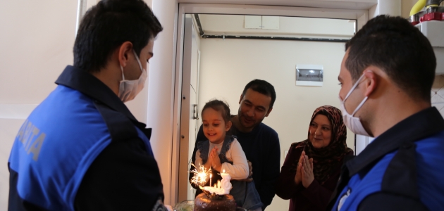 Konya’da 3 yaşındaki Nehir’in doğum günü pastası zabıtadan